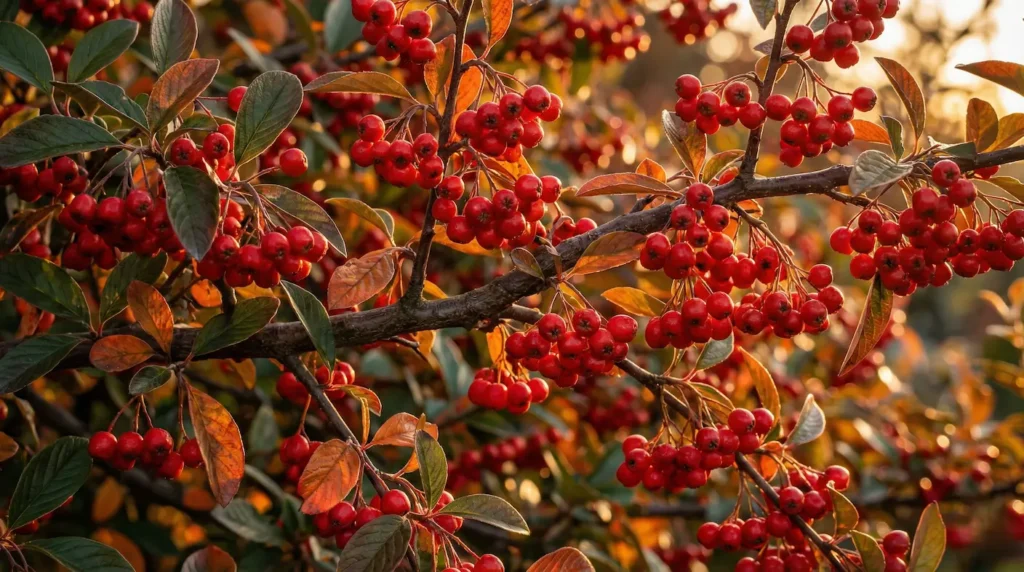 cotoneaster pleno de bayas belleza invernal