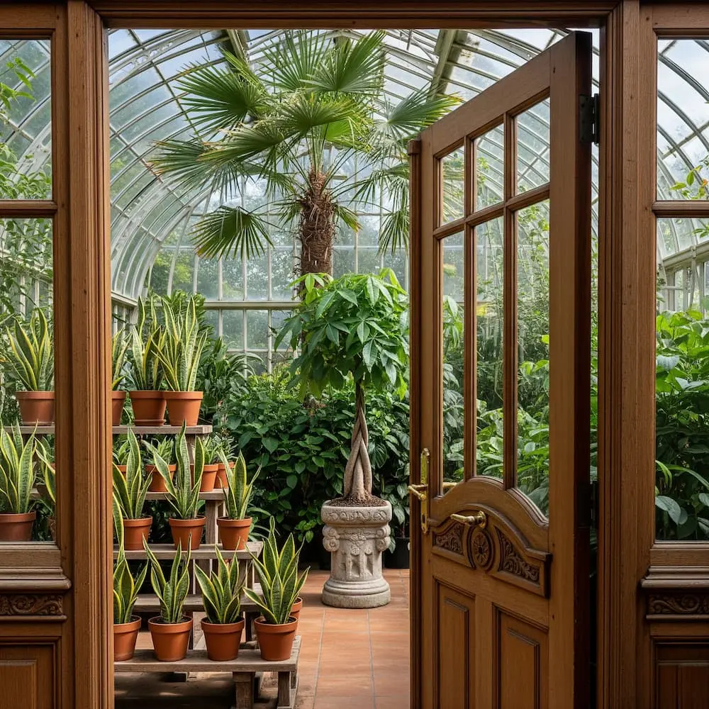 invernadero con planta de interior