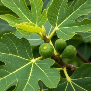 Ficus carica Higuera variedades, detalle hoja