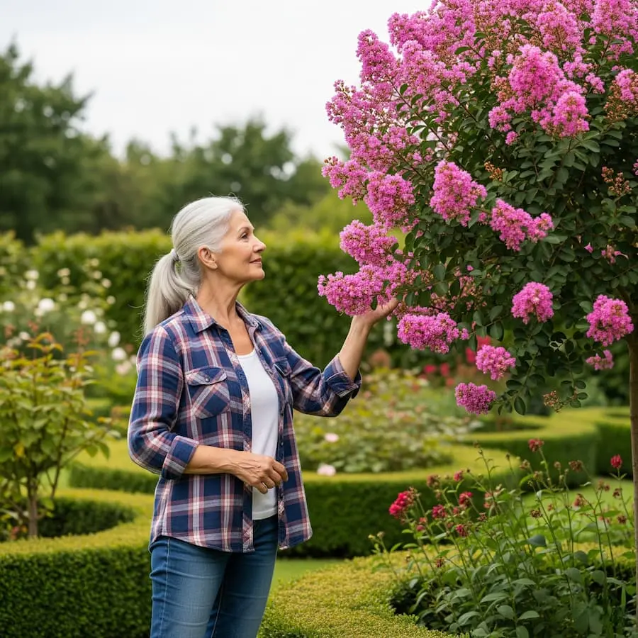 lagerstroemia en flor jardín belleza Disfrutand de la floración de árbol de júpiter