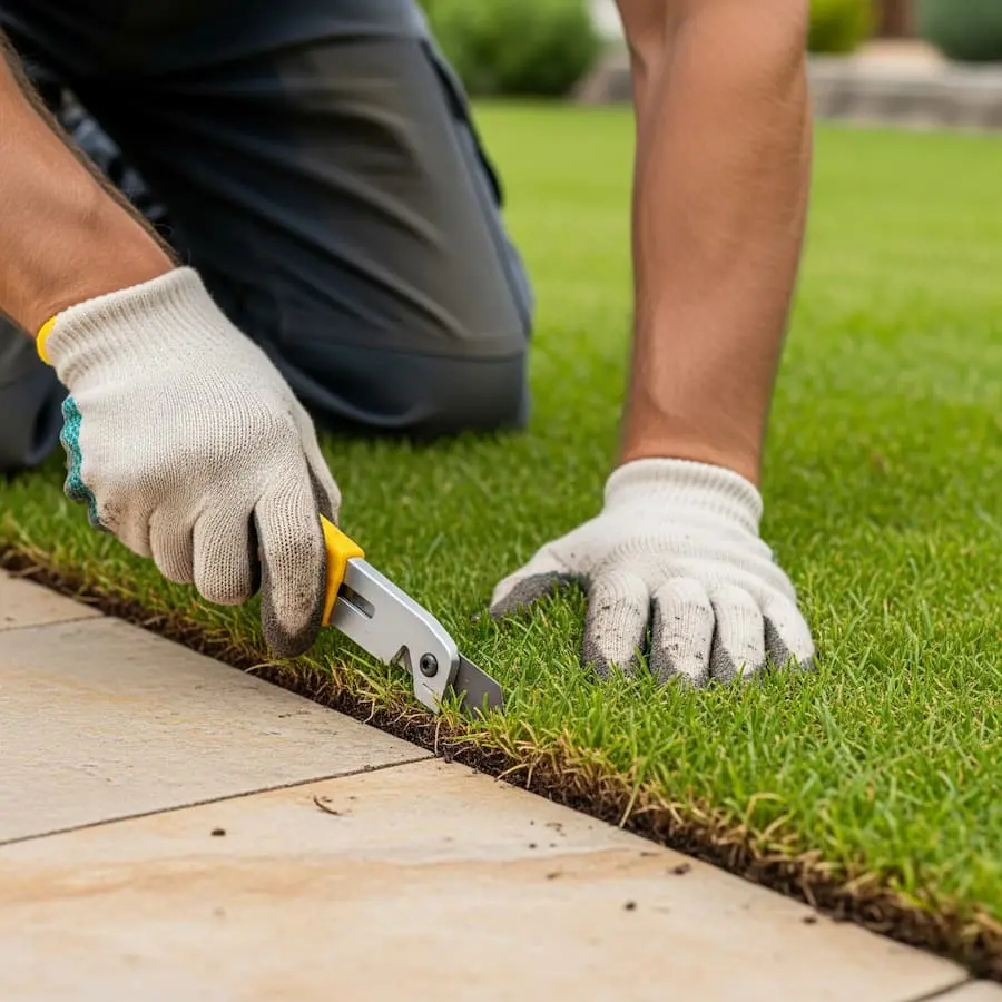 recorte y perfilado de tepe recorte y perfilado de rollo de césped