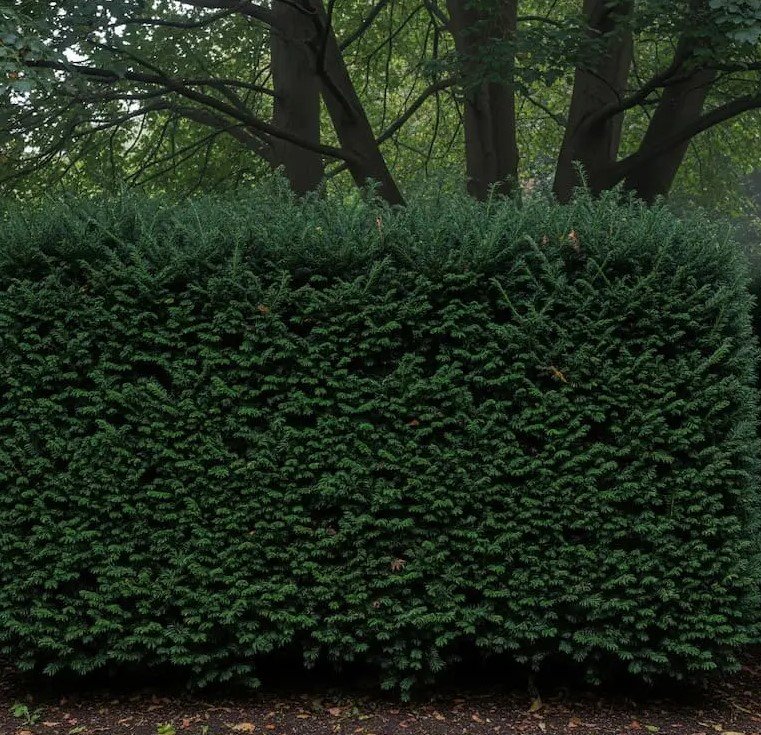 seto de tejo en la sombra