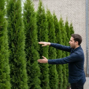 cipres totem como seto para privacidad en chalet adosado