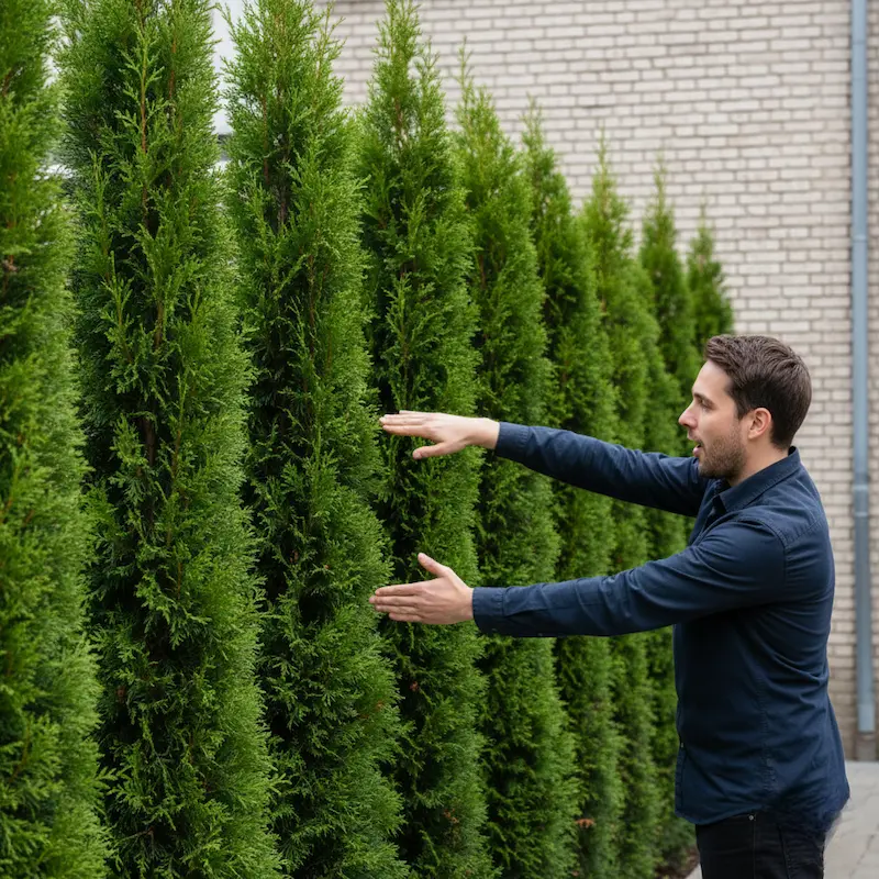 cipres totem como seto para privacidad en chalet adosado