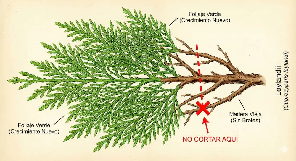 poda solamente de ramas verdes no las secas