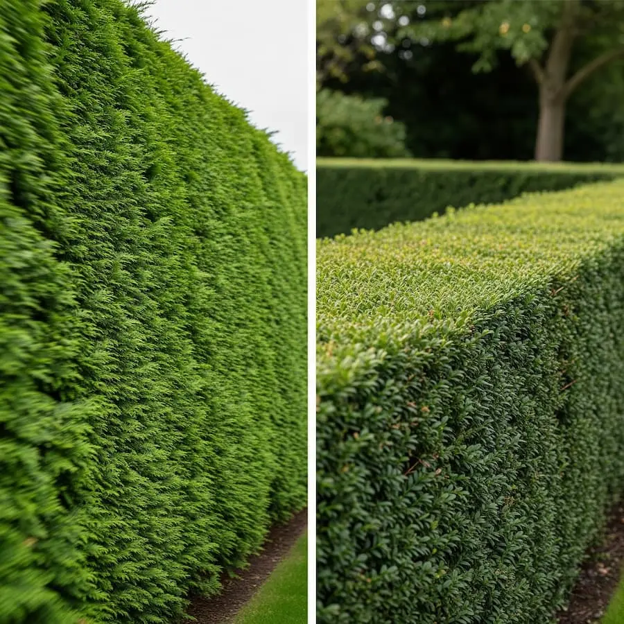 comparando tipos de seto