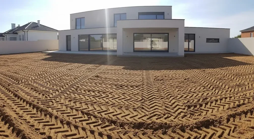 Casa vacía jardín por hacer