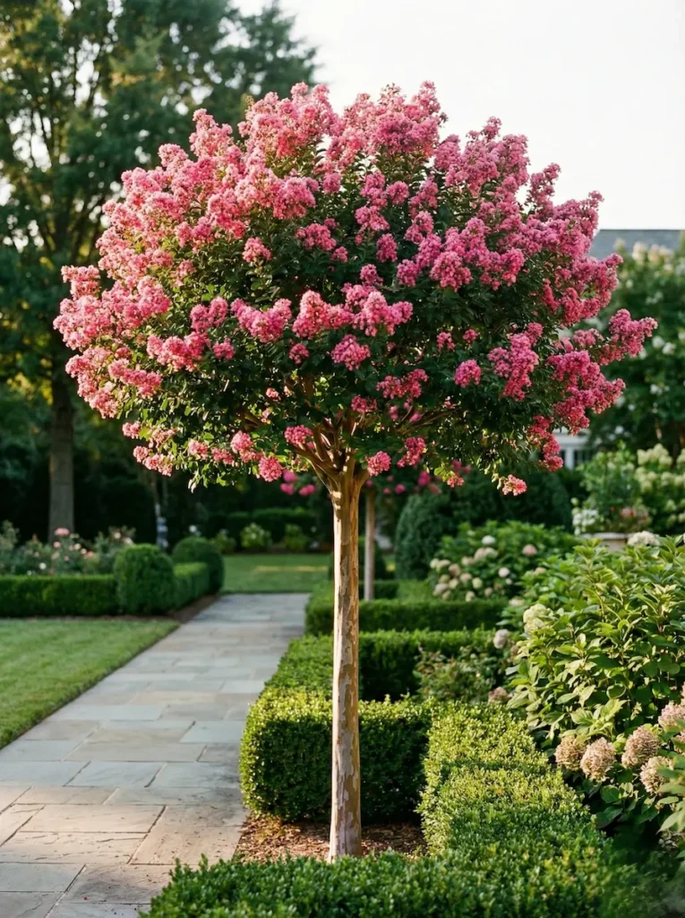lagerstroemia en árbol, elegante protagonista en cualquier jardín