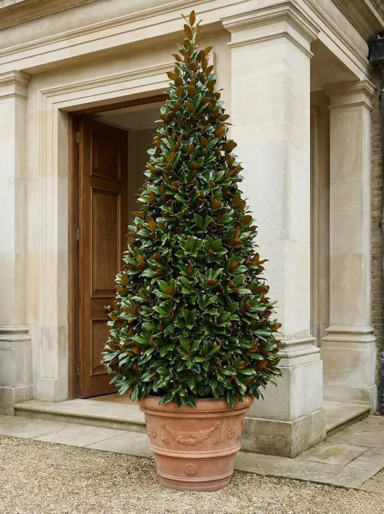 magnolia formada en cono, elegancia en cualquier rincón
