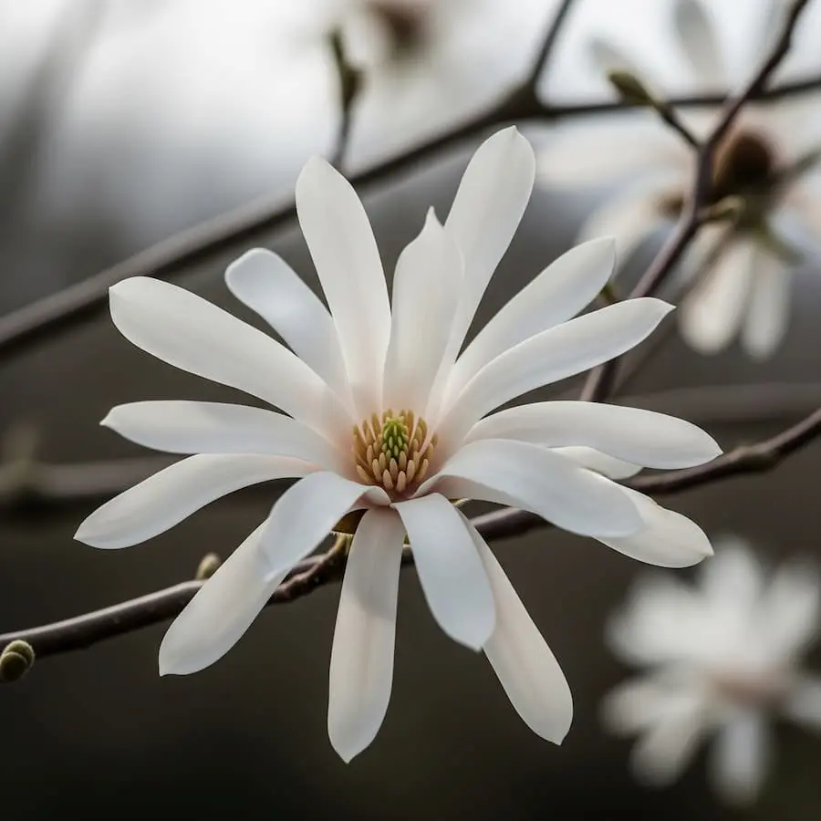 magnolia stellata flor, blanco puro