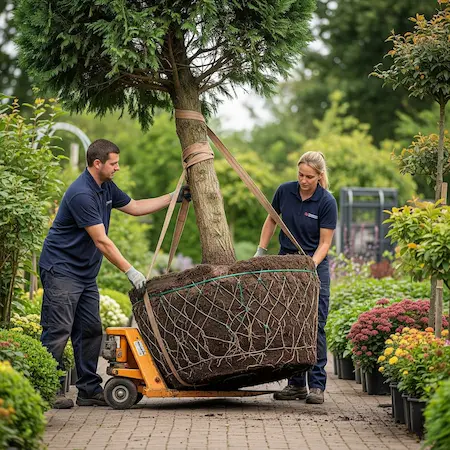 Manipulando ejemplar en vivero
