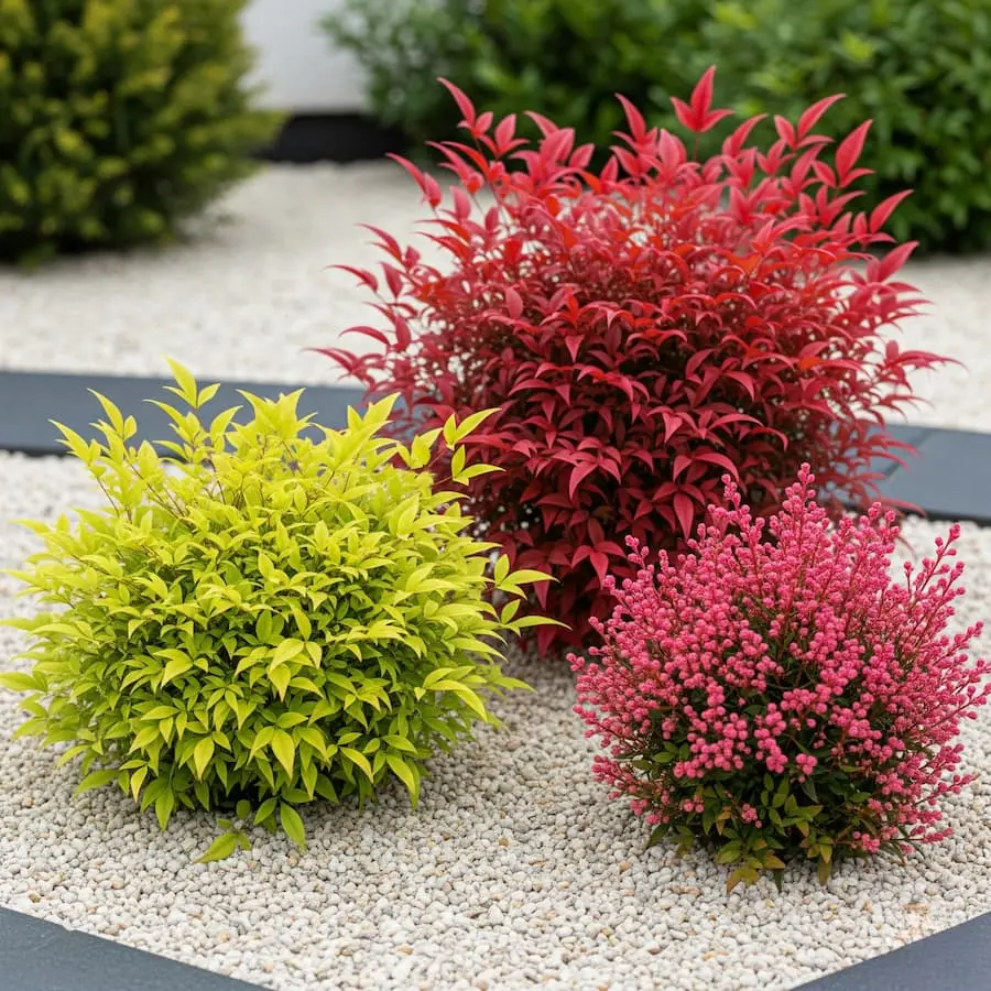 variedades de nandina en jardín