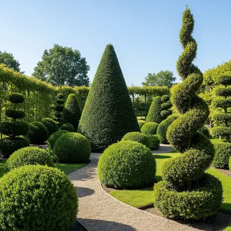 jardín con topiaria