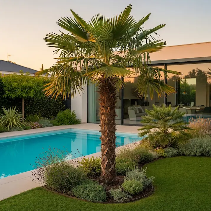 jardín con palmeras en Madrid, ambiente tropical en plena meseta