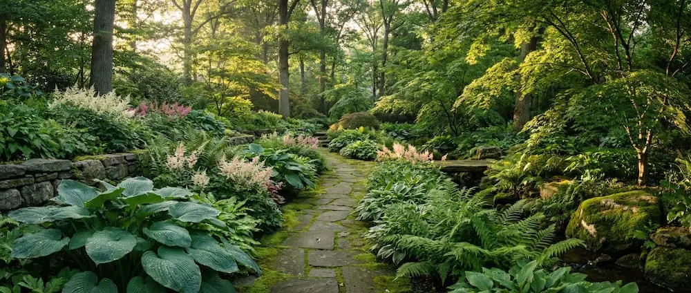 plantas de sombra en jardín de El Escorial