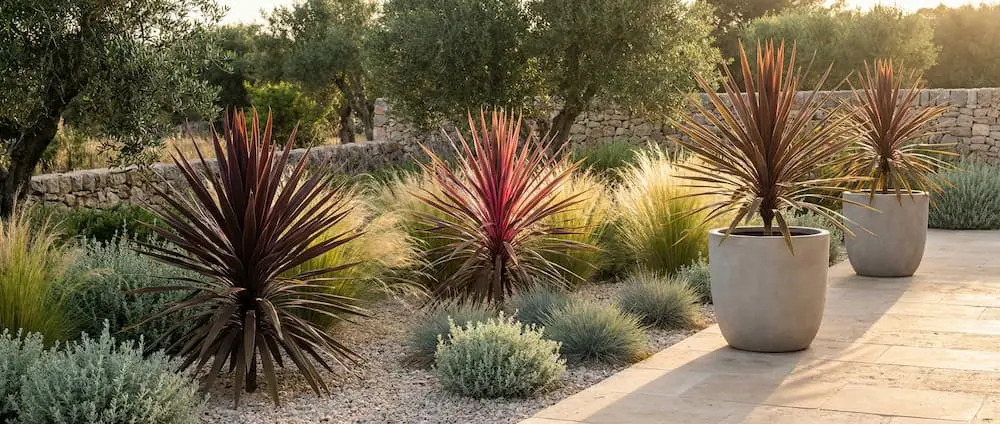 Cordylines en jardín variedades