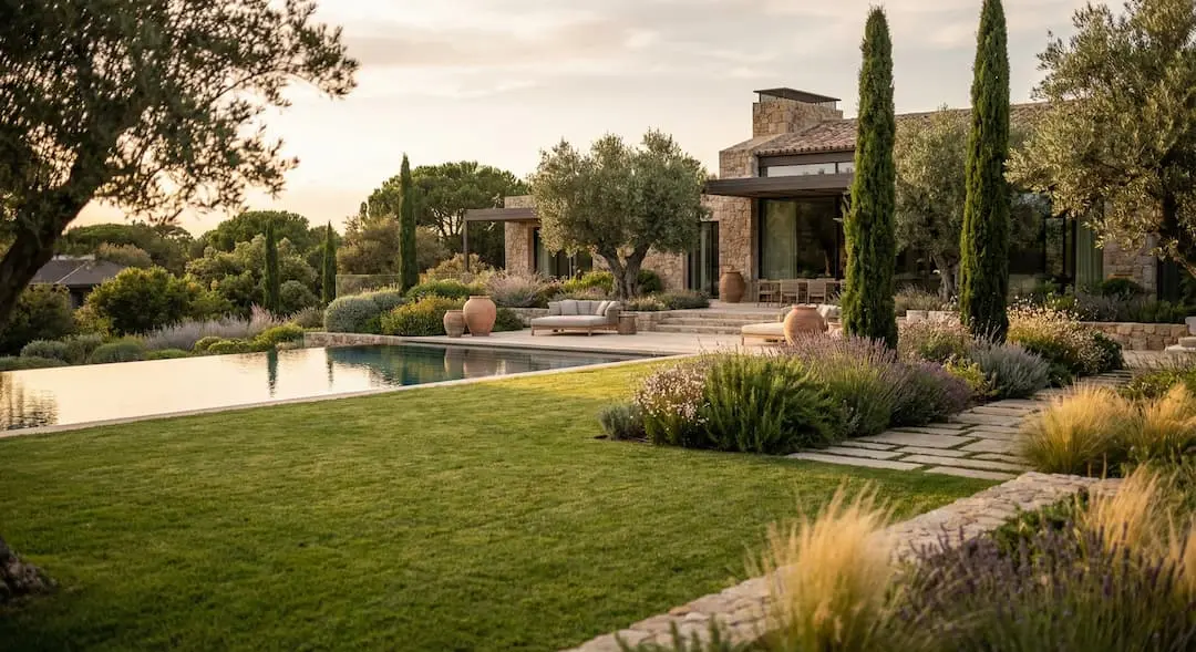 jardin en Torrelodones estilo mediterráneo