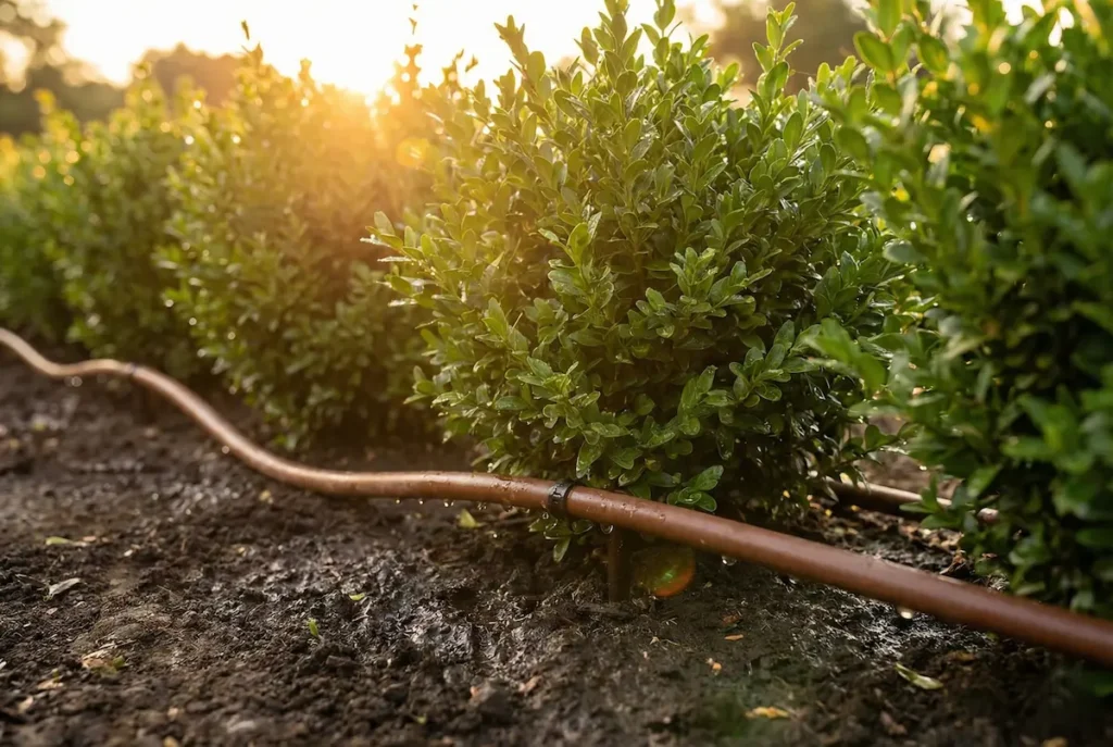 riego por goteo fundamental para los setos en verano