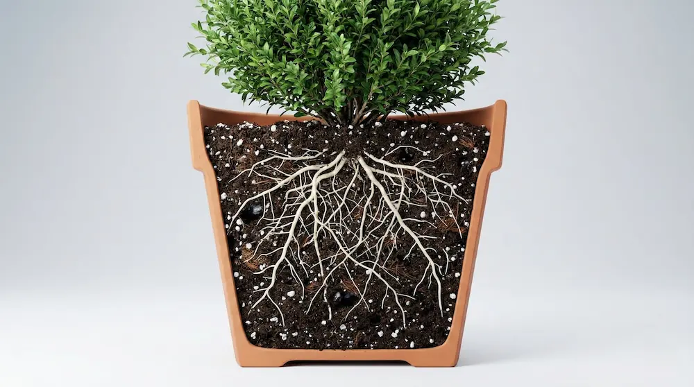 detalle composición sustrato desarrollo de raíces