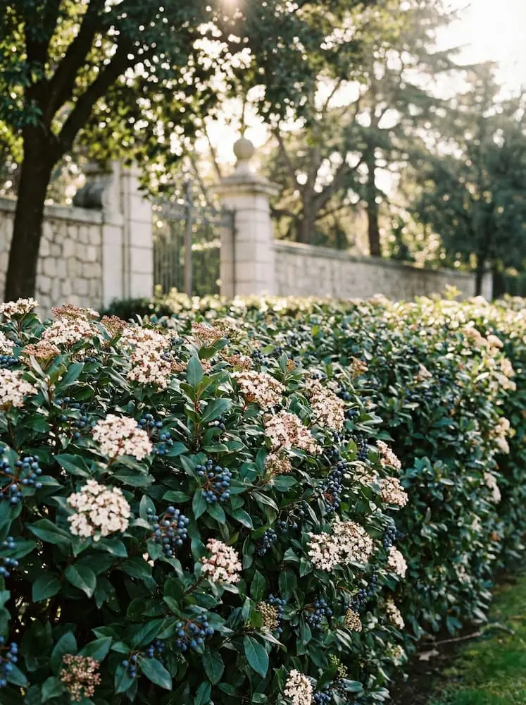 Durillo seto medio durillo en invierno seto medio