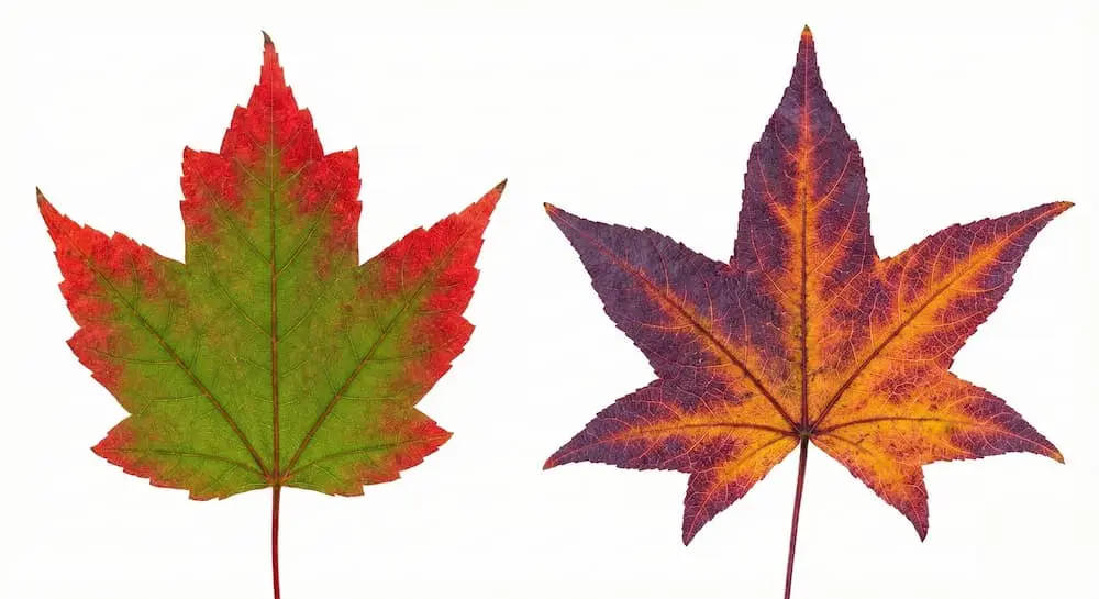 comparativa hoja arce liquidambar