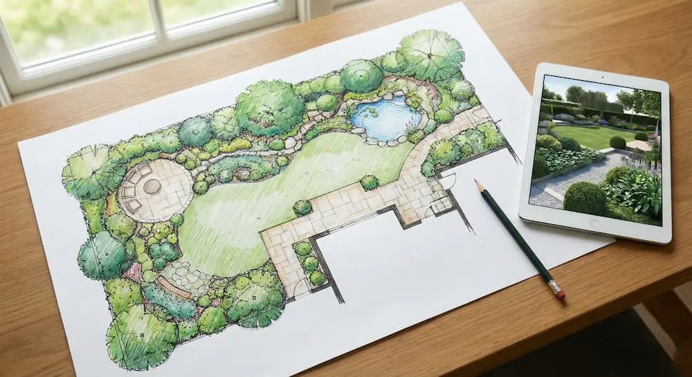 diseño jardin plano