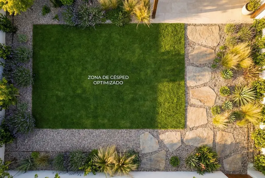 zonificación jardín en Madrid para césped