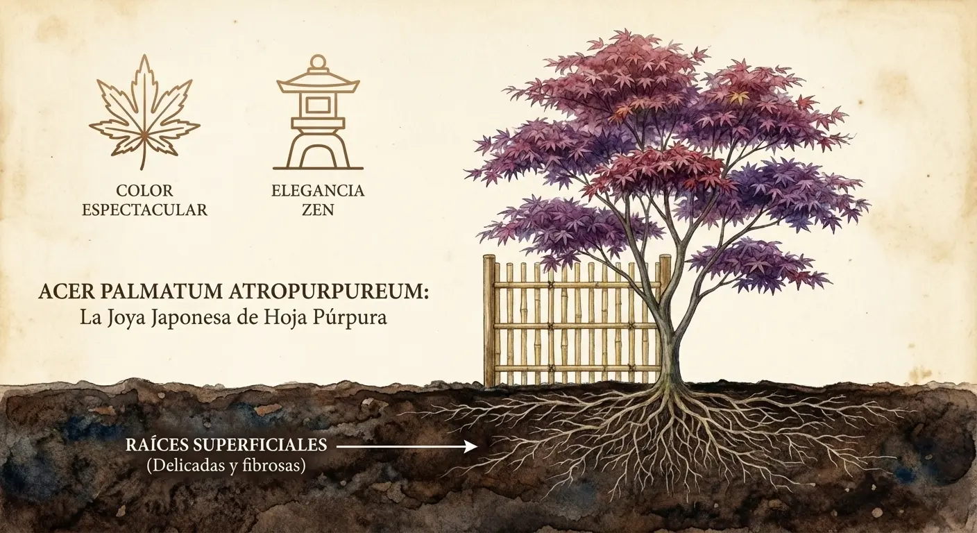 Acer palmatum atropurpurueum: La joya japonesa de hoja púrpura