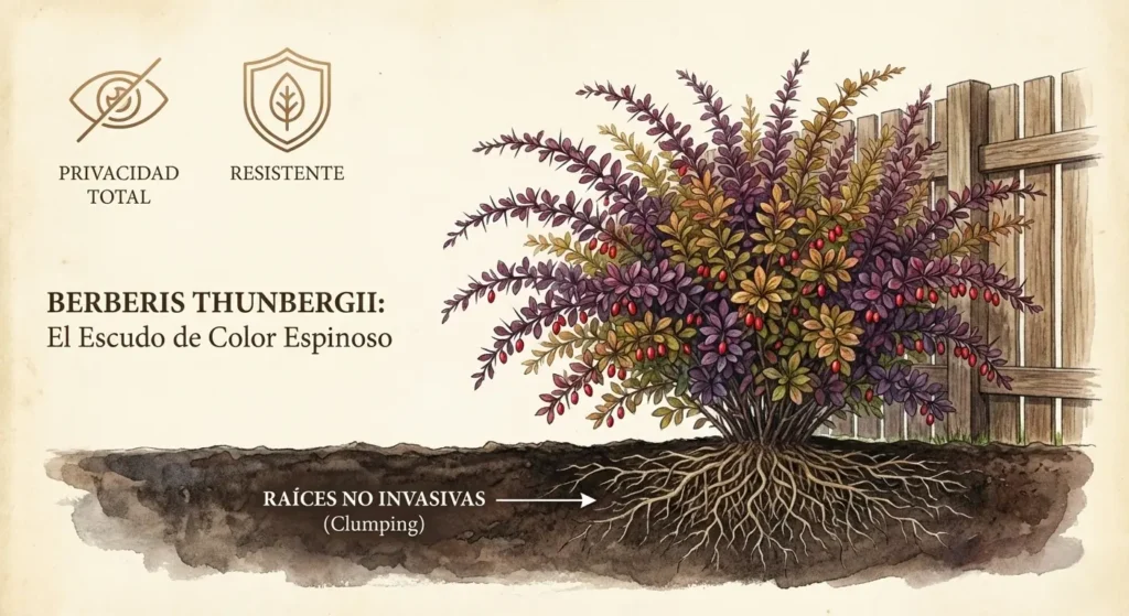 berberis thumbergii el escudo de color espinoso