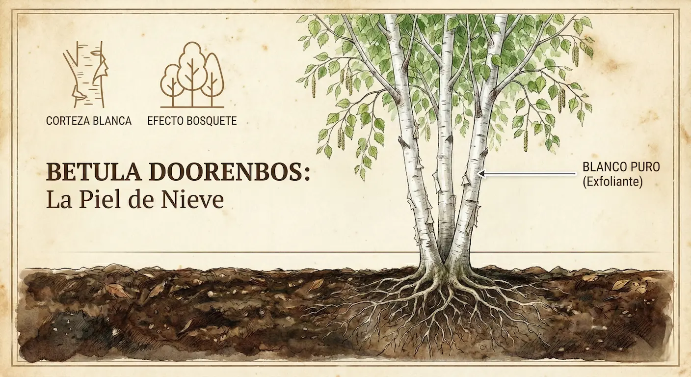 el árbol con la corteza más blanca y brillante que existe