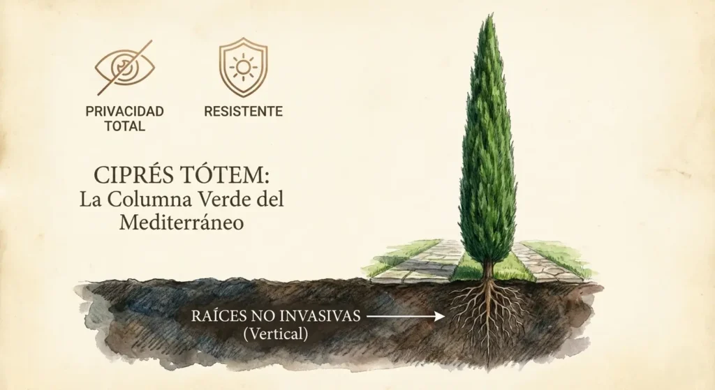 Ciprés totem la columna verde del Mediterráneo