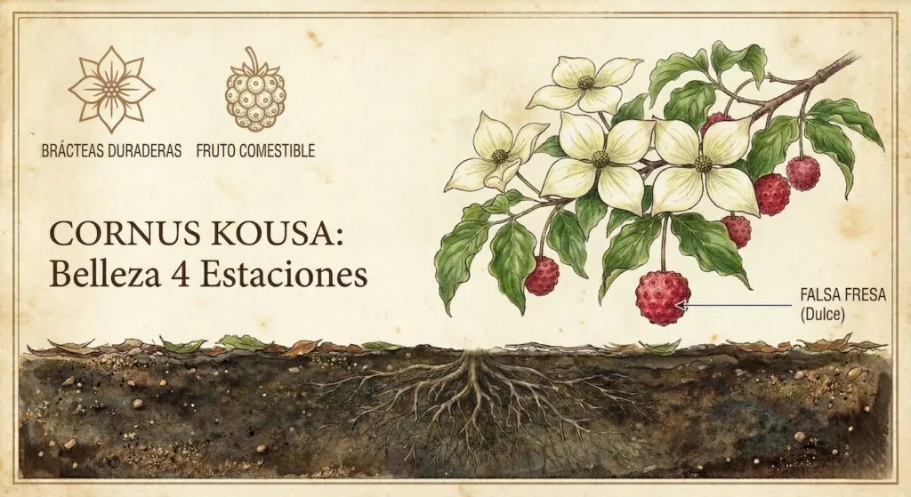 cornejo japonés de flores espectaculares