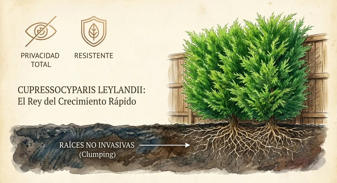 Cupressocyparis Leylandii el rey del crecimiento rápido