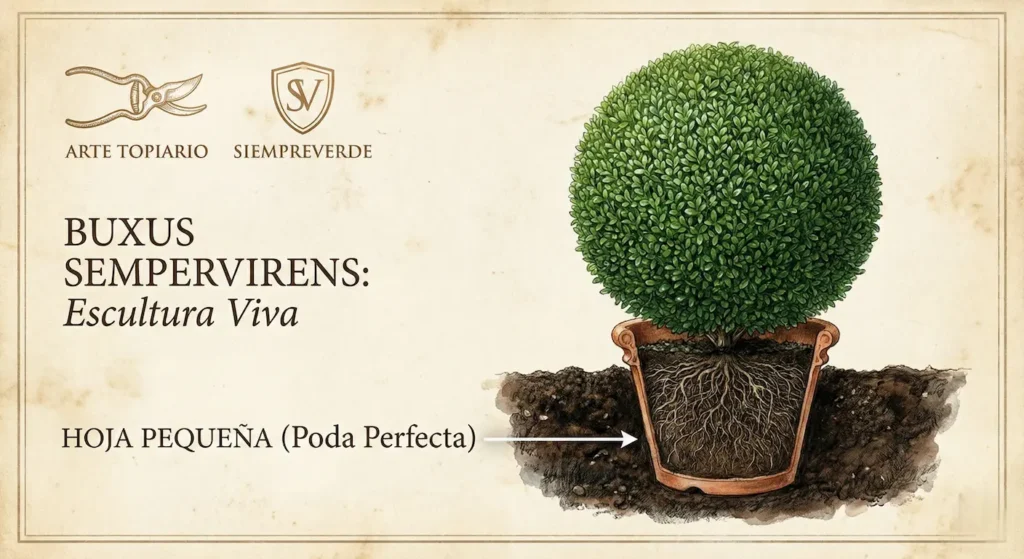 buxus sempervirens, escultura viva