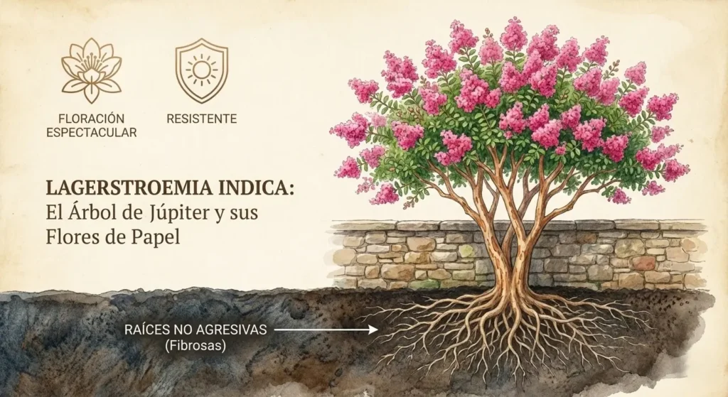 lagerstroemia indica: el árbol de Júpiter y sus flores de papel