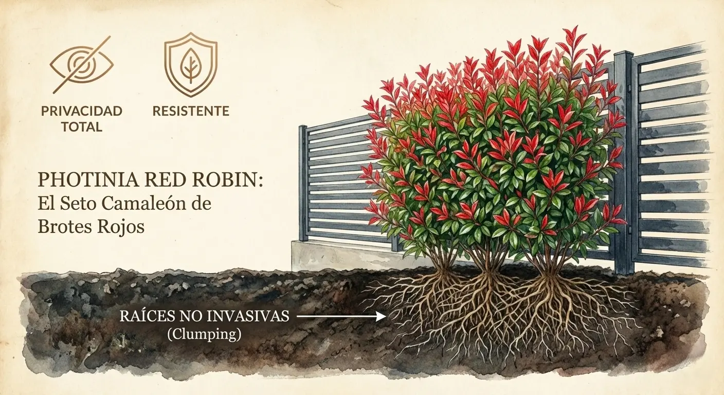 Photinia red robin el seto camaleón de brotes rojos