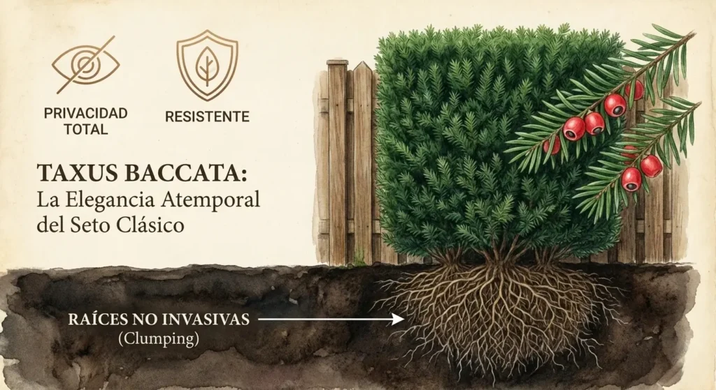 infografía de taxus baccata taxus baccata la elegancia atemporal del seto clásico