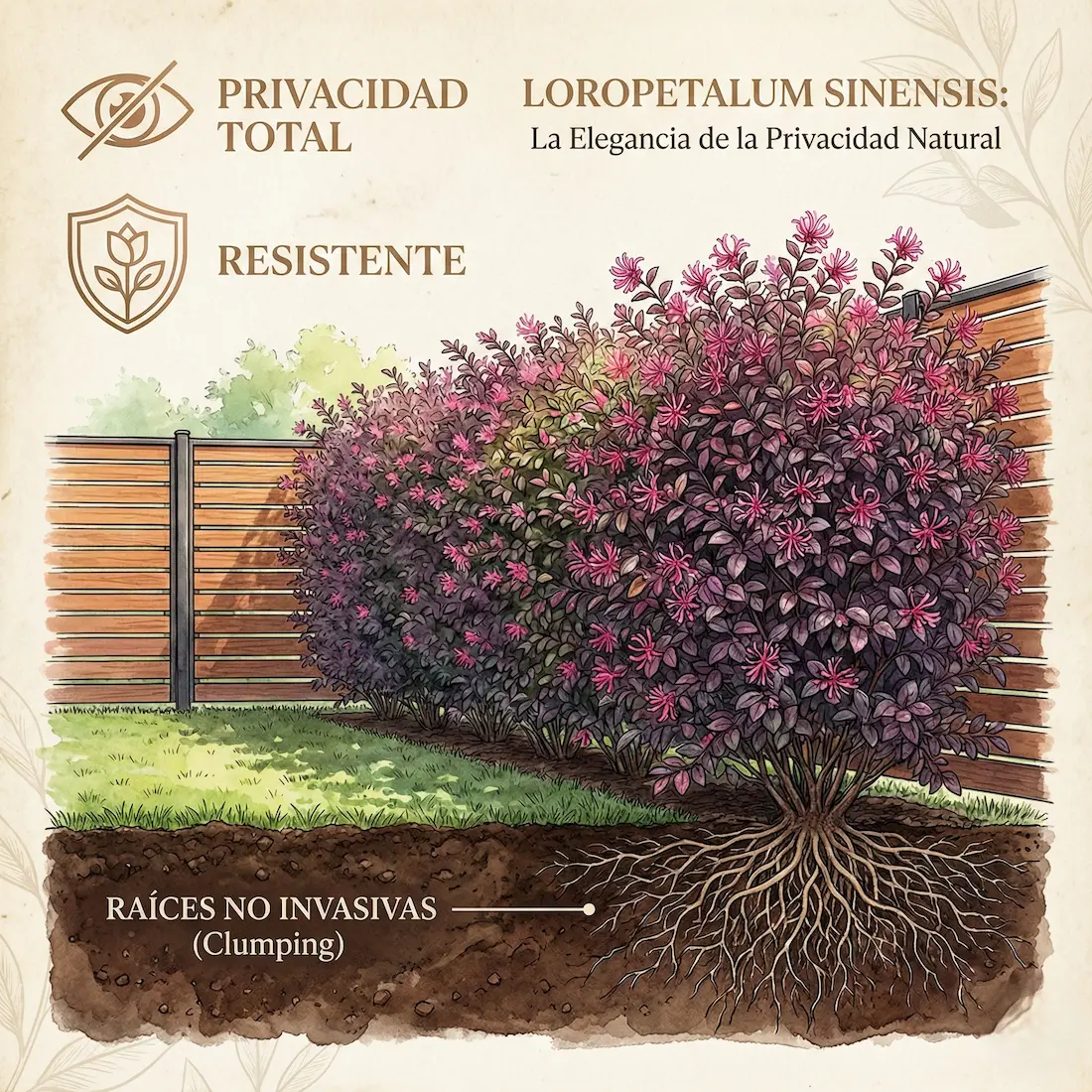 Follaje púrpura y flores de "araña": Un contraste único