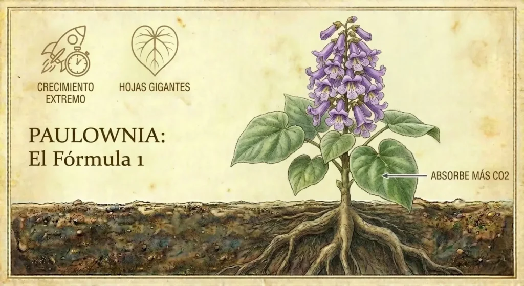 arbol de extraordinario crecimiento aporta sombra muy rápido