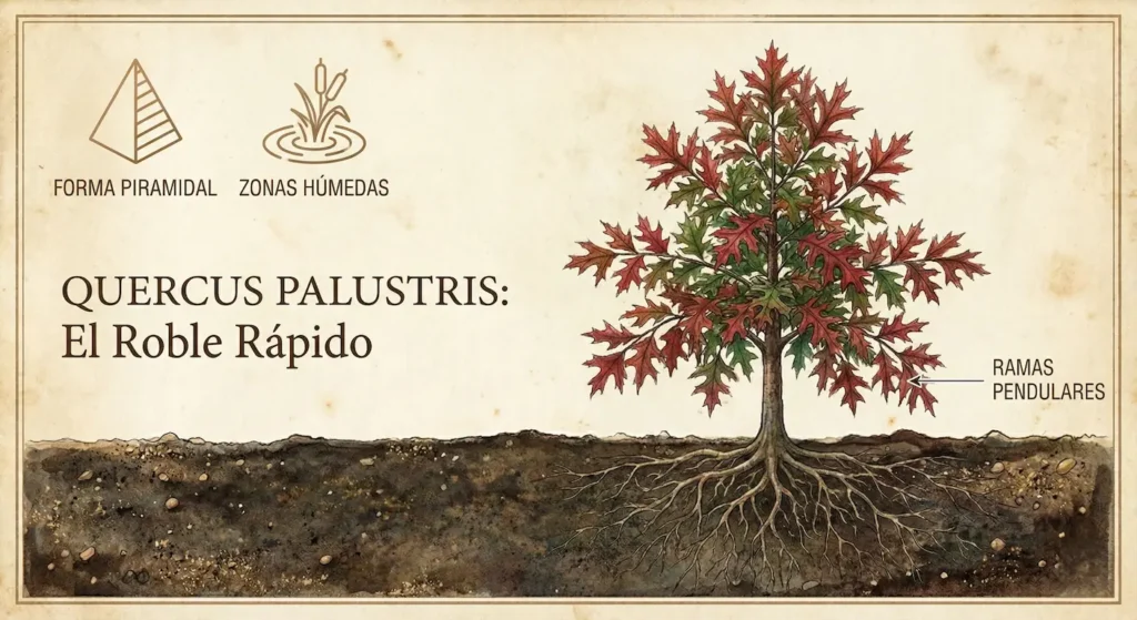 un árbol de crecimiento rápido que tolera el encharcamiento