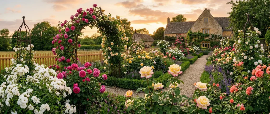 jardín de rosales